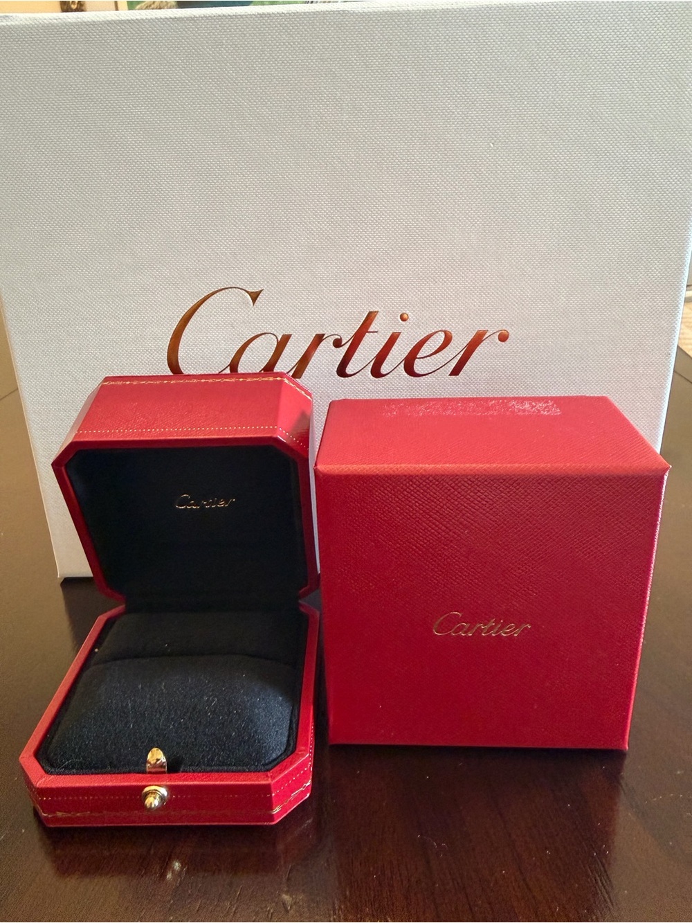 Cartier Red and Gold Jewelry Presentation Boxes - Picture 2 of 8